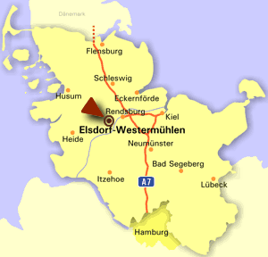 Karte: Lage von Elsdorf-Westermhlen in Schleswig-Holstein